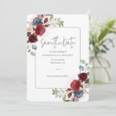 Waterverf bloemenscript bruiloft save the date (Staand voorkant)