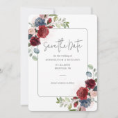 Waterverf bloemenscript bruiloft save the date (Voorkant)