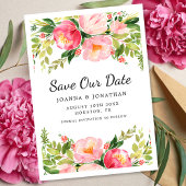 Waterverf bloemenscript bruiloft save the date