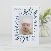 Waterverf bloemenspray Kerst aangepaste foto Kaart (Staand voorkant)