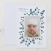 Waterverf bloemenspray Kerst aangepaste foto Kaart (Voorkant / Achterkant)