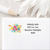 Waterverf bloemenspray met leesbare tekst etiket (Insitu)