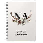 Waterverf bloemensteiger gewei herfst rustieke not notitieboek (Voorkant)