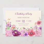 Waterverf Bloementak Vogel natuur Verjaardag Kaart (Voorkant)