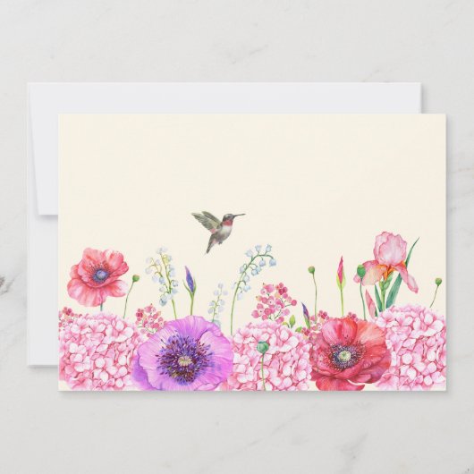 Waterverf Bloementak Vogel natuur Verjaardag Kaart (Achterkant)