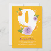 Waterverf Bloementuin 9e Verjaardagsfeest Save The Date (Voorkant)