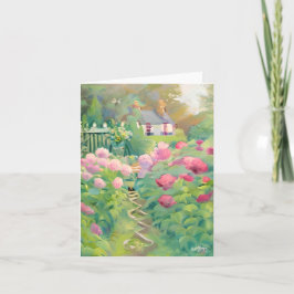 Waterverf bloementuin aanpasbaar kaart