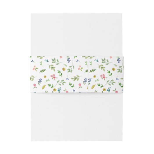 Waterverf bloementuin elegantie bruiloft uitnodigingen wikkel (Achterkant Voorbeeld)