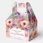 Waterverf Bloementuin Fairy Eerste Verjaardag Bedankdoosjes (Achterkant)