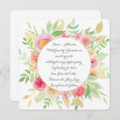 Waterverf Bloementuin Feest Huwelijksuitnodiging Kaart (Voorkant / Achterkant)