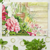  Waterverf bloementuin keukenhanddoek (Gevouwen)
