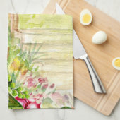  Waterverf bloementuin keukenhanddoek (Quarter Fold)