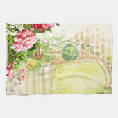  Waterverf bloementuin keukenhanddoek (Horizontaal)