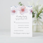 Waterverf Bloementuin Moderne Trouw RSVP Kaarten Kaartje (Staand voorkant)
