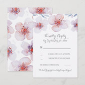 Waterverf Bloementuin Moderne Trouw RSVP Kaarten Kaartje (Voorkant / Achterkant)