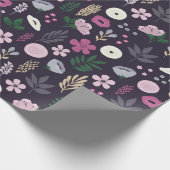 Waterverf bloementuin patroon cadeaupapier (Hoek)