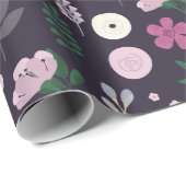 Waterverf bloementuin patroon cadeaupapier (Rol Hoek)