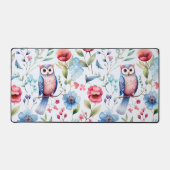 Waterverf Bloemenuil Naadloos Patroon Bureaumat (Voorkant)