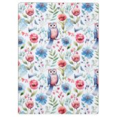 Waterverf Bloemenuil Naadloos Patroon Klembord (Achterkant)