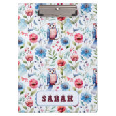 Waterverf Bloemenuil Naadloos Patroon Klembord (Voorkant)