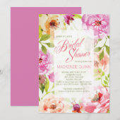  Waterverf Bloemenuitnodiging Kaart (Voorkant / Achterkant)