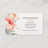 Waterverf bloemenuniek monogram visitekaartje (Achterkant)