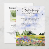 Waterverf Bloemenveld Viering van het Leven Foto Kaart (Voorkant / Achterkant)