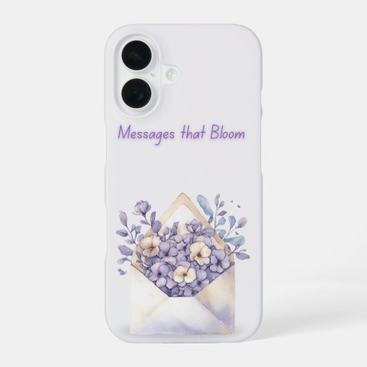 Waterverf bloemenvelop iPhone 16 hoesje (Achterkant)