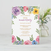 waterverf bloemenvernieuwing 50ste huwelijksverjaa kaart (Staand voorkant)