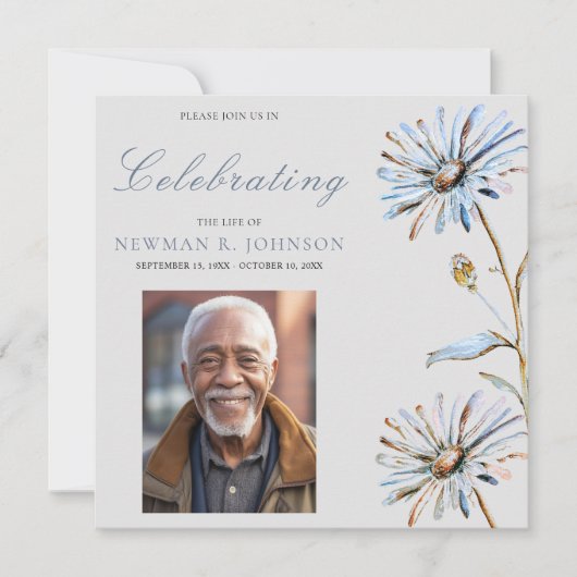 Waterverf Bloemenviering van het leven Foto Kaart (Voorkant)