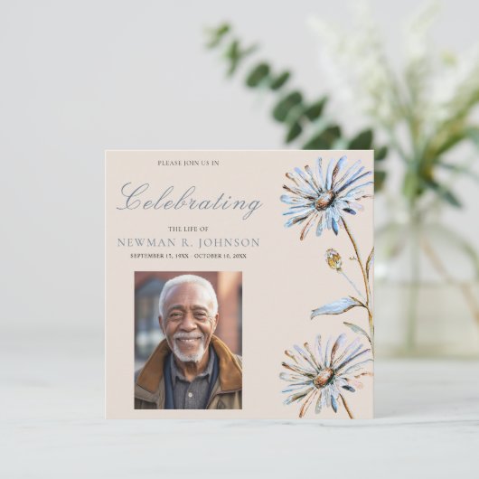 Waterverf Bloemenviering van het leven Foto Kaart (Staand voorkant)