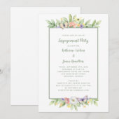 Waterverf Bloemenvlinders Verlovingsfeest Kaart (Voorkant / Achterkant)