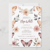 Waterverf Bloemenvlinders Vrijgezellenfeest CUSTOM Kaart (Voorkant)