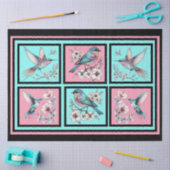 Waterverf Bloemenvogels op Tegel Decoupage Tissuepapier (Craft)