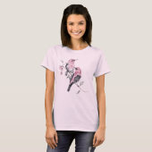 Waterverf Bloemenvogels T-shirt (Voorkant volledig)