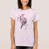 Waterverf Bloemenvogels T-shirt (Voorkant)