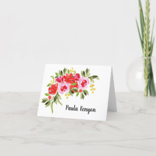 Waterverf Bloemenvouwen Bedankkaart