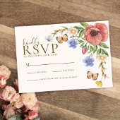 Waterverf bloemenwilde bloemen Boho bruiloft RSVP Kaartje