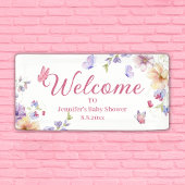 waterverf bloemenwilde bloemen meisje baby shower spandoek