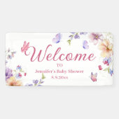 waterverf bloemenwilde bloemen meisje baby shower spandoek (Horizontaal)