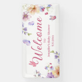 waterverf bloemenwilde bloemen meisje baby shower spandoek (Verticaal)