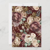 Waterverf bloemenwinter bruiloft uitnodiging (Achterkant)