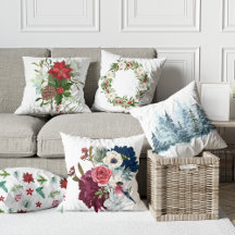 Waterverf bloemenwinter dennenbloemen Winterdecor