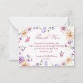 waterverf bloemenzomer dank u baby shower notitiekaartje (Voorkant)