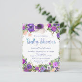 Waterverf Bloemetjes Baby Shower Kaart (Staand voorkant)