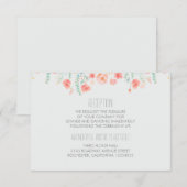 waterverf bloemetjes elegante bruiloft Receptie ka Informatiekaartje (Voorkant / Achterkant)