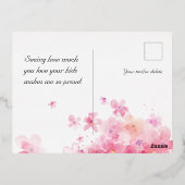 Waterverf bloemetjes Moederdag Folie Feestdagen Briefkaart (Achterkant)