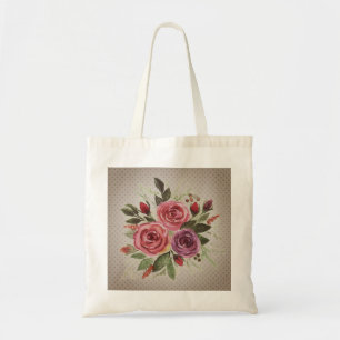 Waterverf bloemflorale rozen retro vintag tote bag