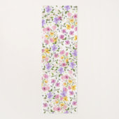 Waterverf Bloemgeel Roze en Paarse Yoga Mat (Achterkant)