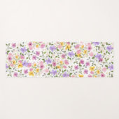 Waterverf Bloemgeel Roze en Paarse Yoga Mat (Voorkant (horizontaal))